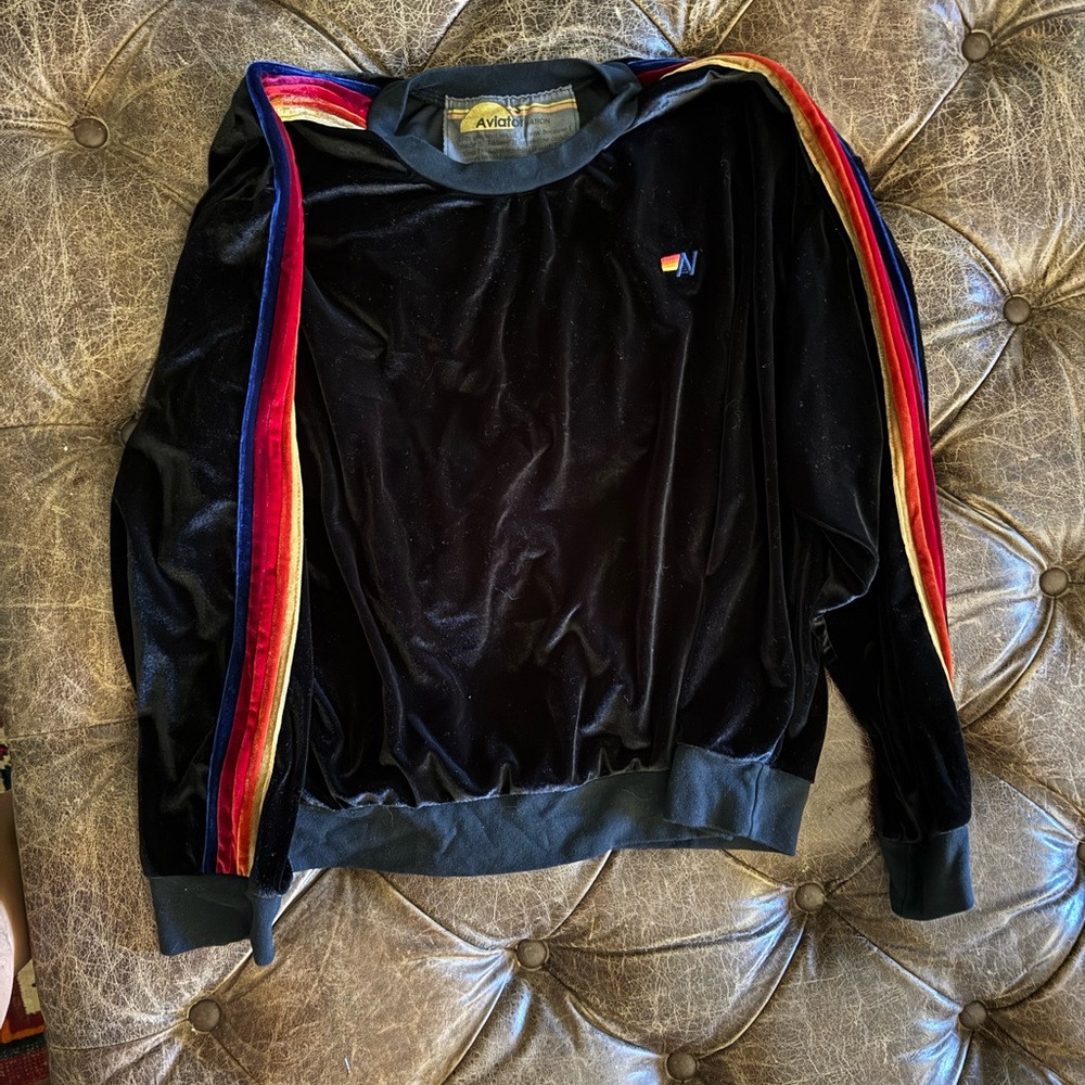 Aviator Nation Textured Black Sweatshirt